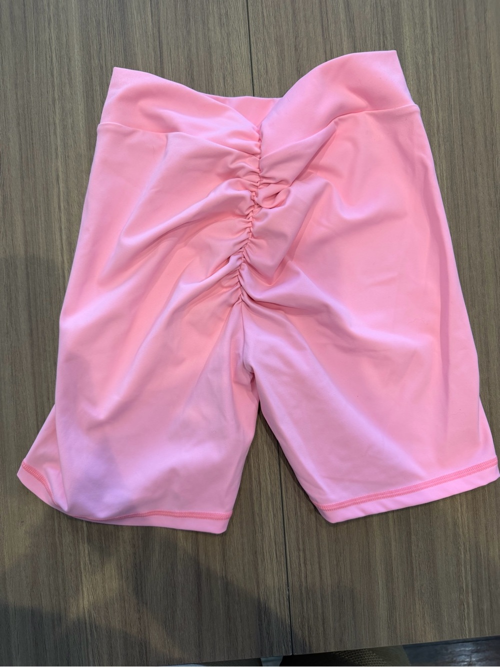 Women’s Pink High-Waist Bike Shorts - Picture 2 of 3